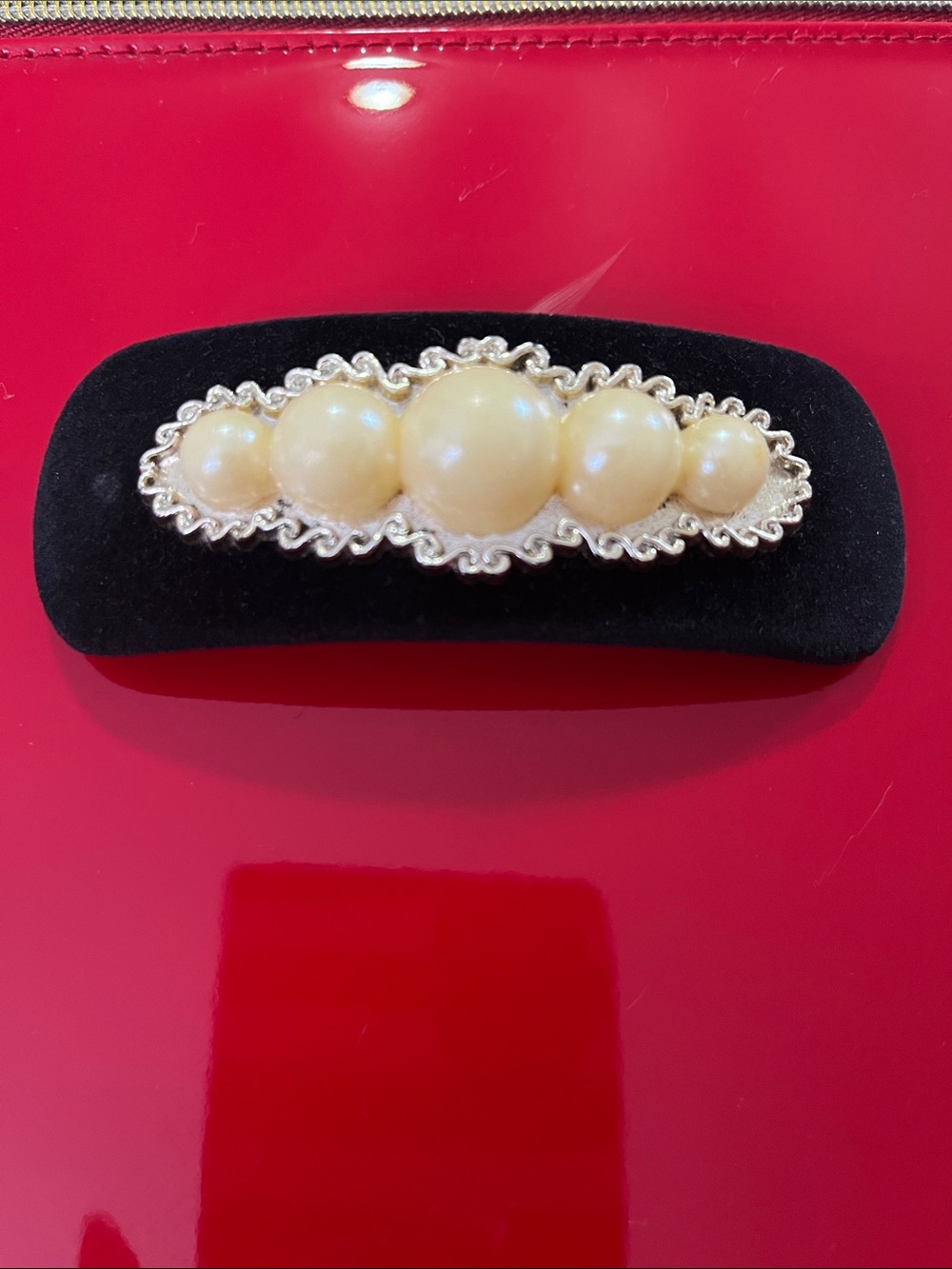 Ivory Pearl Accent Hair Barrette - Women's Hair Accessory